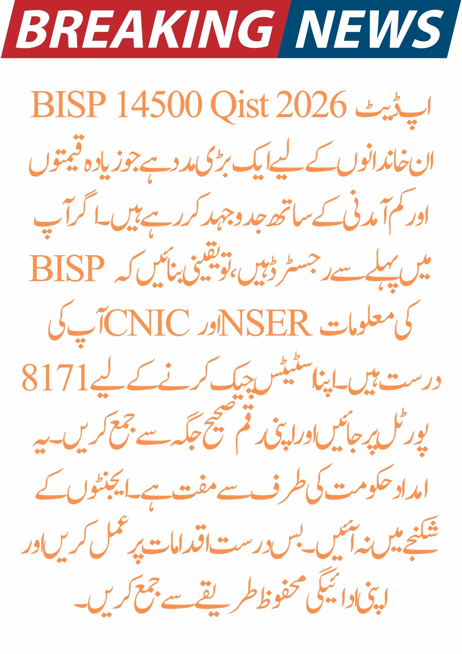 BISP 8171 Payment