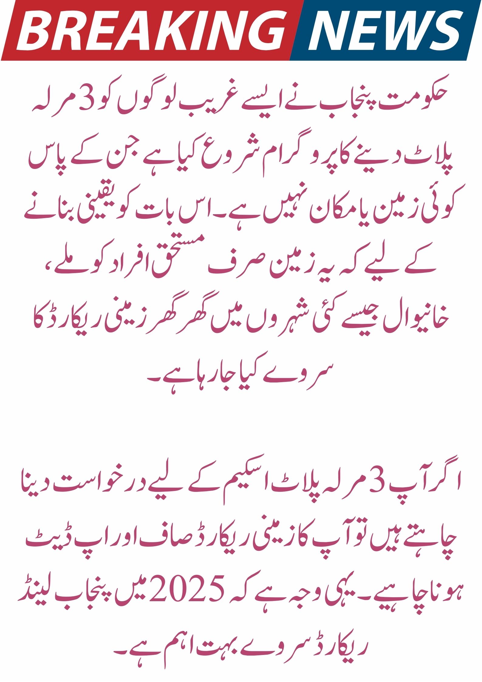 Punjab Land Record Survey