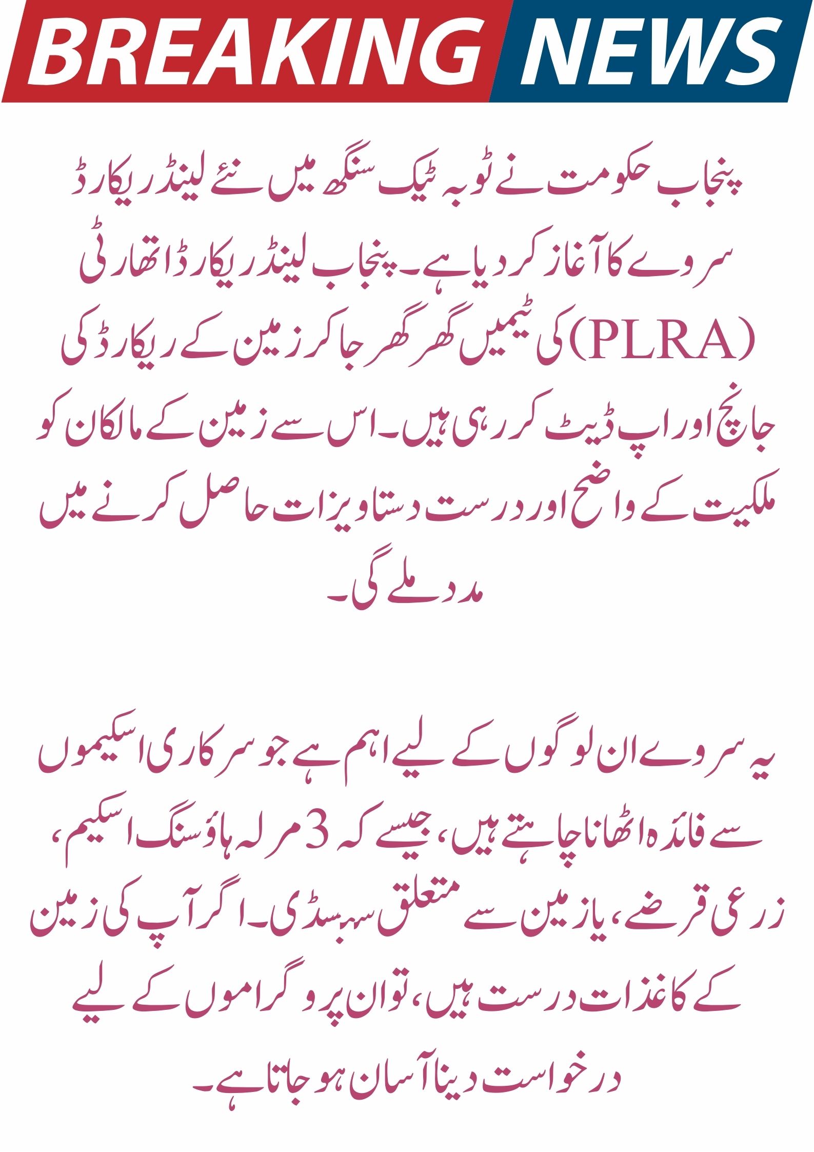 Punjab Land Record Survey