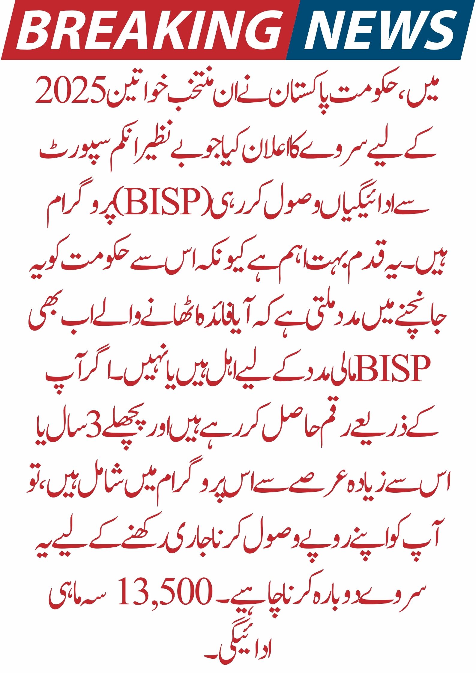 Details of the 2025 BISP Re-Survey Beneficiaries: Who Needs It?